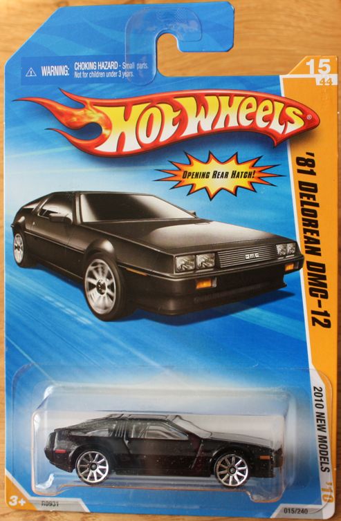 DeLorean Club Shop DeLorean BLACK Hot Wheels Car